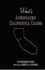 WEST'S ANNOTATED CALIFORNIA CODES:GOVERNMENT CODE SECTIONS 65800 TO 66629