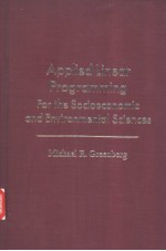 Applied Linear Programming For the Socioeconomic and Environmental Sciences