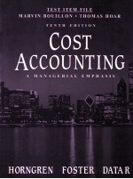 COST ACCOUNTING A MANAGERIAL EMPHASIS TENTH EDITION