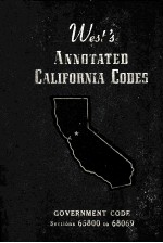 WEST'S ANNOTATED CALIFORNIA CODES:GOVERNMENT CODE SECTIONS 65800 TO 68069