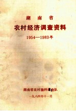 湖南省农村经济调查资料  1954-1983年