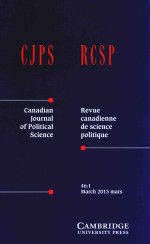 CANADIAN JOURNAL OF POLITICAL SCIENCE REVUE CANADIENNE DE SCIENCE POLITIQUE 46:1