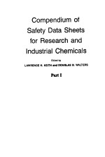 COMPENDIUM OF SAFETY DATA SHEETS FOR RESEARCH AND INDUSTRIAL CHEMICALS  PART Ⅰ