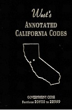 WEST'S ANNOTATED CALIFORNIA CODES GOVERNMENT CODE SECTIONS 20600TO 22999