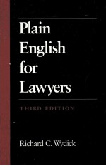 PLAIN ENGLISH FOR LAWYERS THIRD EDITION