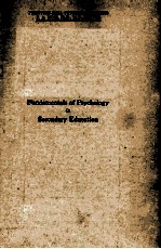 FUNDAMENTALS OF PSYCHOLOGY IN SECONDARY EDUCATION