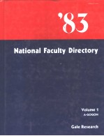 THE NATIONAL FACULTY DIRECTORY 1983  THIRTEENTH EDITION IN THREE VOLUMES VOLUME 1 A-GOGON