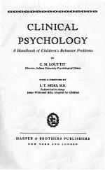 CLINICAL PSYCHOLOY: A HANDBOOK OF CHILDREN'S BEHAVIOR PROBLEMS