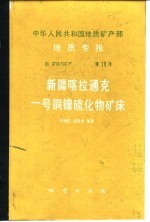 中华人民共和国地质矿产部地质专报  4  矿床与矿产  第19号  新疆喀拉通克一号铜镍硫化物矿床