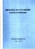 鹤壁市淇滨区2003年节水增效灌溉示范项目可行性研究报告