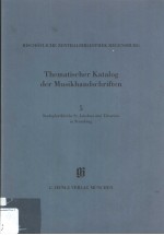 THEMATISCHER KATALOG DER MUSIKHANDSCHRIFTEN  5