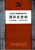 中国共产党福建省武平县组织史资料  1926年冬-1987年12月