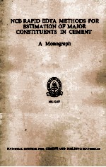 NCB RAPID EDTA METHODS FOR ESTIMATION OF MAJOR CONSTITUENTS IN CEMENT