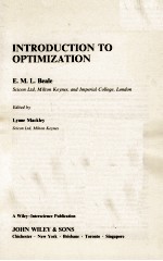 INTRODUCTION TO OPTIMIZATION