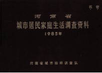 河南省城市居民家庭生活调查  1985