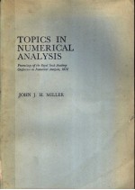 TOPICS IN NUMERICAL ANALYSIS