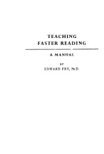 TEACHING FASTER READING A MANUAL