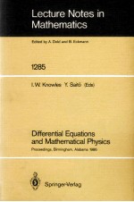 LECTURE NOTES IN MATHEMATICS 1285: DIFFERENTIAL EQUATIONS AND MATHEMATICAL PHYSICS