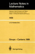 LECTURE NOTES IN MATHEMATICS 1456: GROUPS -CANBERRA 1989