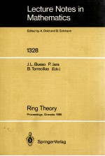 LECTURE NOTES IN MATHEMATICS 1328: RING THEORY