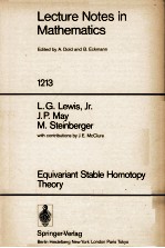 LECTURE NOTES IN MATHEMATICS 1213: EQUIVARIANT STABLE HOMOTOPY THEORY