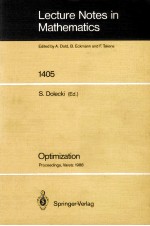 LECTURE NOTES IN MATHEMATICS 1405: OPTIMIZATION