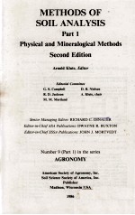 METHODS OF SOIL ANALYSIS: PART 1 PHYSICAL AND MINERALOGICAL METHODS