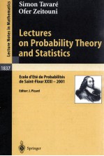 LECTURES ON PROBABILITY THEORY AND STATISTICS