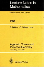 LECTURE NOTES IN MATHEMATICS 1389: ALGEBRAIC CURVES AND PROJECTIVE GEOMETRY