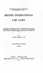 BRITISH INTERNATIONAL LAW CASES  SUPPLEMENTARY VOLUME 8