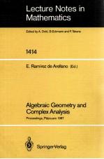 LECTURE NOTES IN MATHEMATICS 1414: ALGEBRAIC GEOMETRY AND COMPLEX ANALYSIS