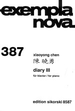 exempla nova  387  diary III  für klavier