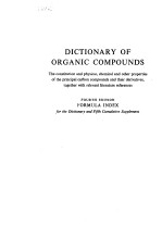 DICTIONARY OF ORGANIC COMPOUNDS  FOURTH EDITION FORMULA INDEX