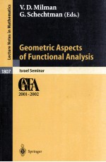 GEOMETRIC ASPECTS OF FUNCTIONAL ANALYSIS: ISRAEL SEMINAR 2001-2002