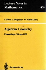 LECTURE NOTES IN MATHEMATICS 1479: ALGEBRAIC GEOMETRY