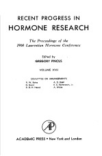 RECENT PROGRESS IN HORMONE RESEARCH VOLUME ⅩⅤⅡ