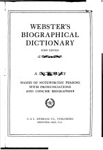 WEBSTER’S BIOGRAPHICAL DICTIONARY