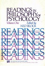 READINGS IN PHILOSOPHY OF PSYCHOLOGY VOLUME 1