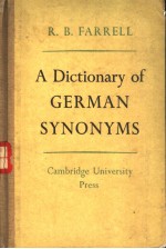 DICTIONARY OF GERMAN SYNONYMS