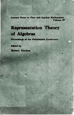 REPRESENTATION THEORY OF ALGEBRAS