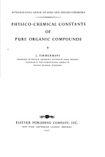 PHYSICO-CHEMICAL CONSTANTS OF PURE ORGANIC COMPOUNDS