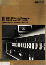 HP 1000 E-Series Computer HP 2109B and HP 2113B operating and reference manual