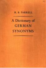 A DICTIONARY OF GERMAN SYNONYMS