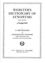 WEBSTER'S DICTIONARY OF SYNONYMS  FIRST EDITION