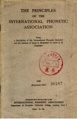 THE PRINCIPLES OF THE INTERNATIONAL PHONETIC ASSOCIATION