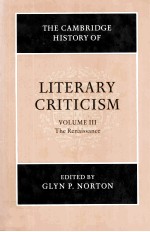 The Cambridge History of Literary Criticism VOLUME 3 The Renaissance