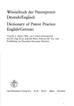 DICTIONARY OF PATENT PRACTICE ENGLISH/GERMAN