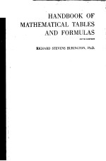 HANDBOOK OF MATHEMATICAL TABLES AND FORMULAS  FIFTH EDITION