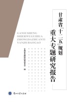 甘肃省十二五规划重大专题研究报告