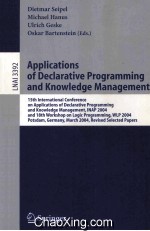 Lecture Notes in Aetificial Intelligence 3392 Applications of Declarative Programming and Knowledge 